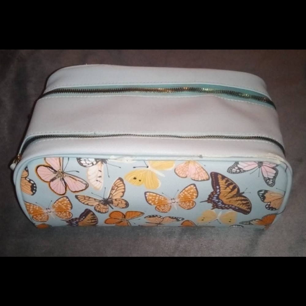 Cosmetic Bag Butterfly Decor Ocs Designs Blue Colorful
